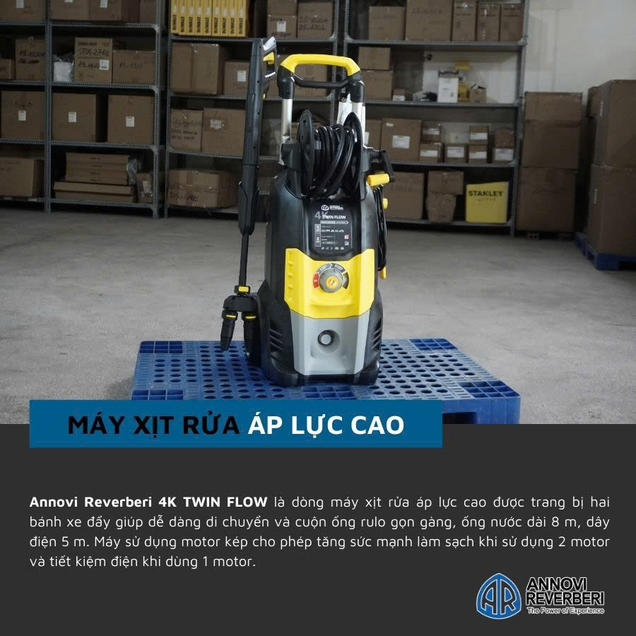 Máy xịt rửa xe cao áp 2500W - 150bar Annovi Reverberi 4K TWIN FLOW – Hàng chính hãng