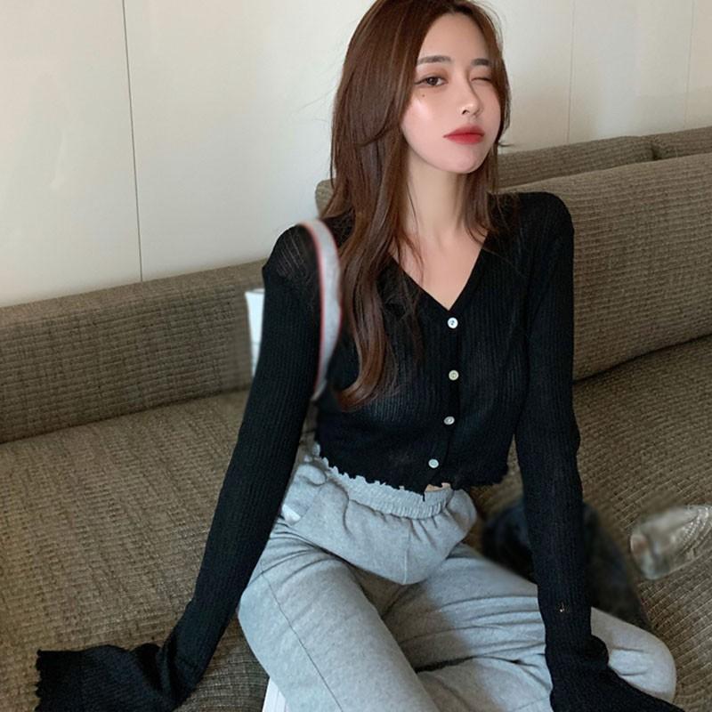 Áo Khoác Cardigan Tay Dài Cổ Chữ V Chống Nắng Thời Trang Cho Nữ