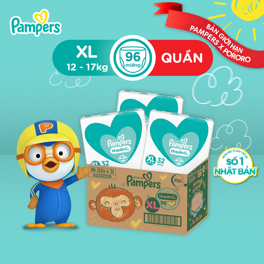 Thùng Tối Ưu Phí Vận Chuyển 3 Gói Tã Quần PAMPERS Giữ Dáng Size L/ XL / XXL, Chống Xệ