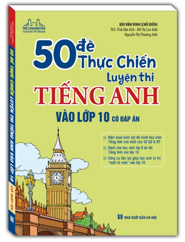 Sách - 50 đề thực chiến luyện thi tiếng anh vào lớp 10 (có đáp án) (MT)