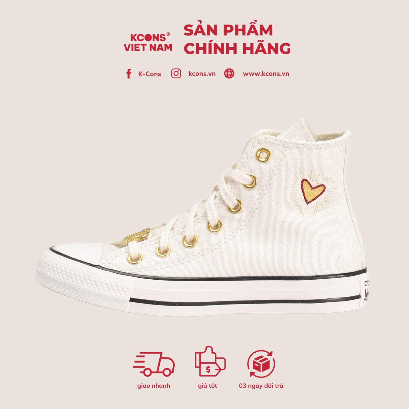 Giày Converse Chuck Taylor All Star Valentines Day Cổ Cao A05139C