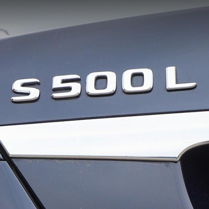 Decal tem chữ S500L, S450L, S400L dán đuôi xe ô tô, chất liệu nhựa ABS cao cấp