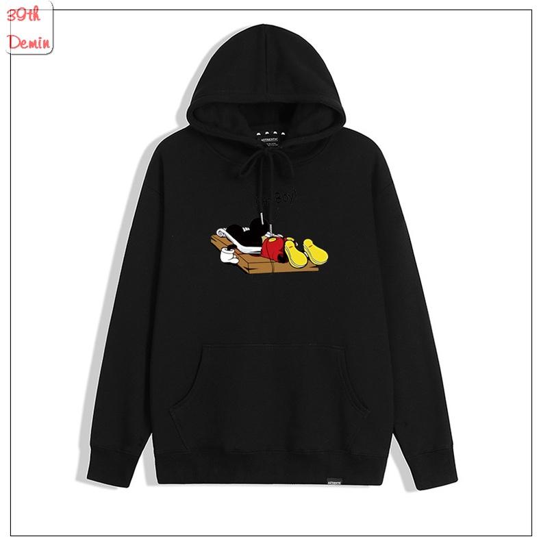 Áo Hoodie phong cách Hàn Quốc MICKEY MOUSE OH BOY chất NỈ COTTON lót BÔNG unisex nam nữ