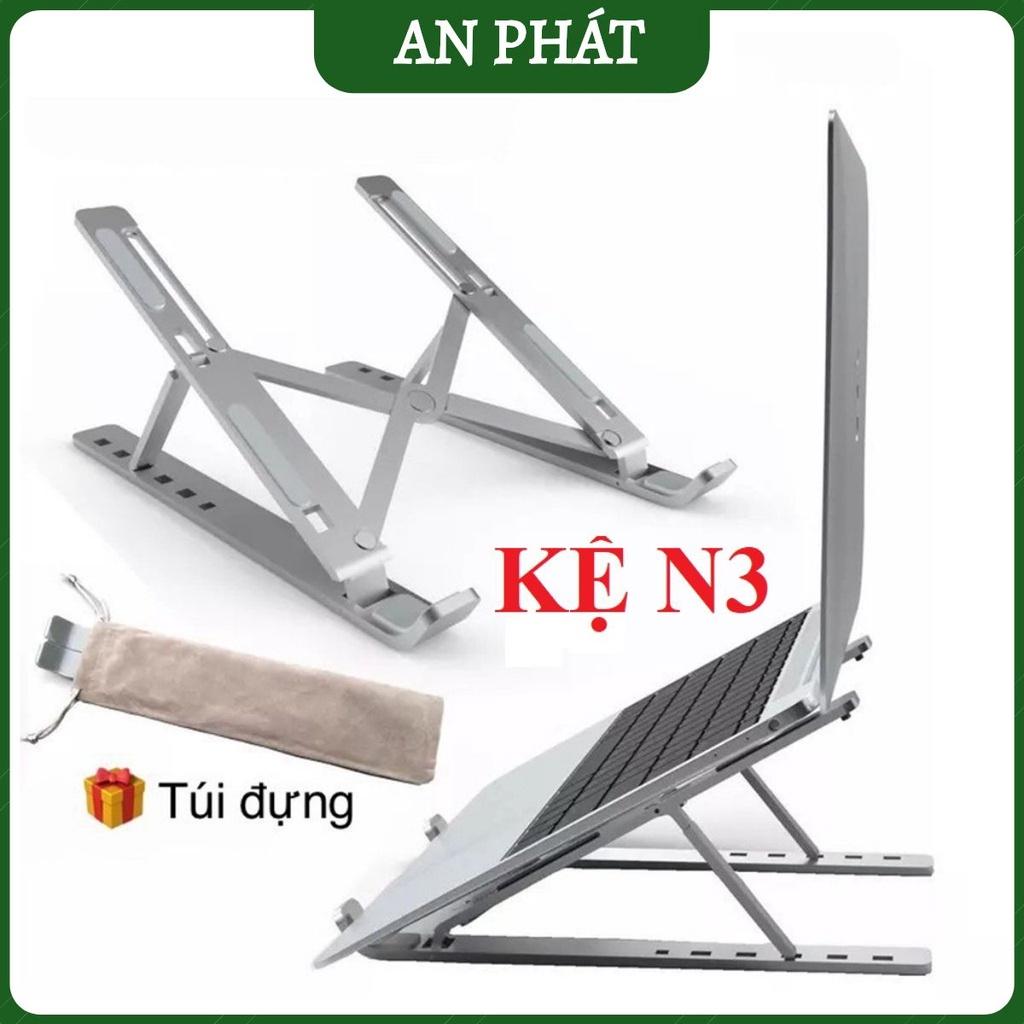 Giá Đỡ Laptop Nhôm N3 Gấp Gọn Tản Nhiệt Macbook Laptop 14 inch, 15.6 inch, 17 inch, 13 inch điều chỉnh cao rộng 7 cấp độ