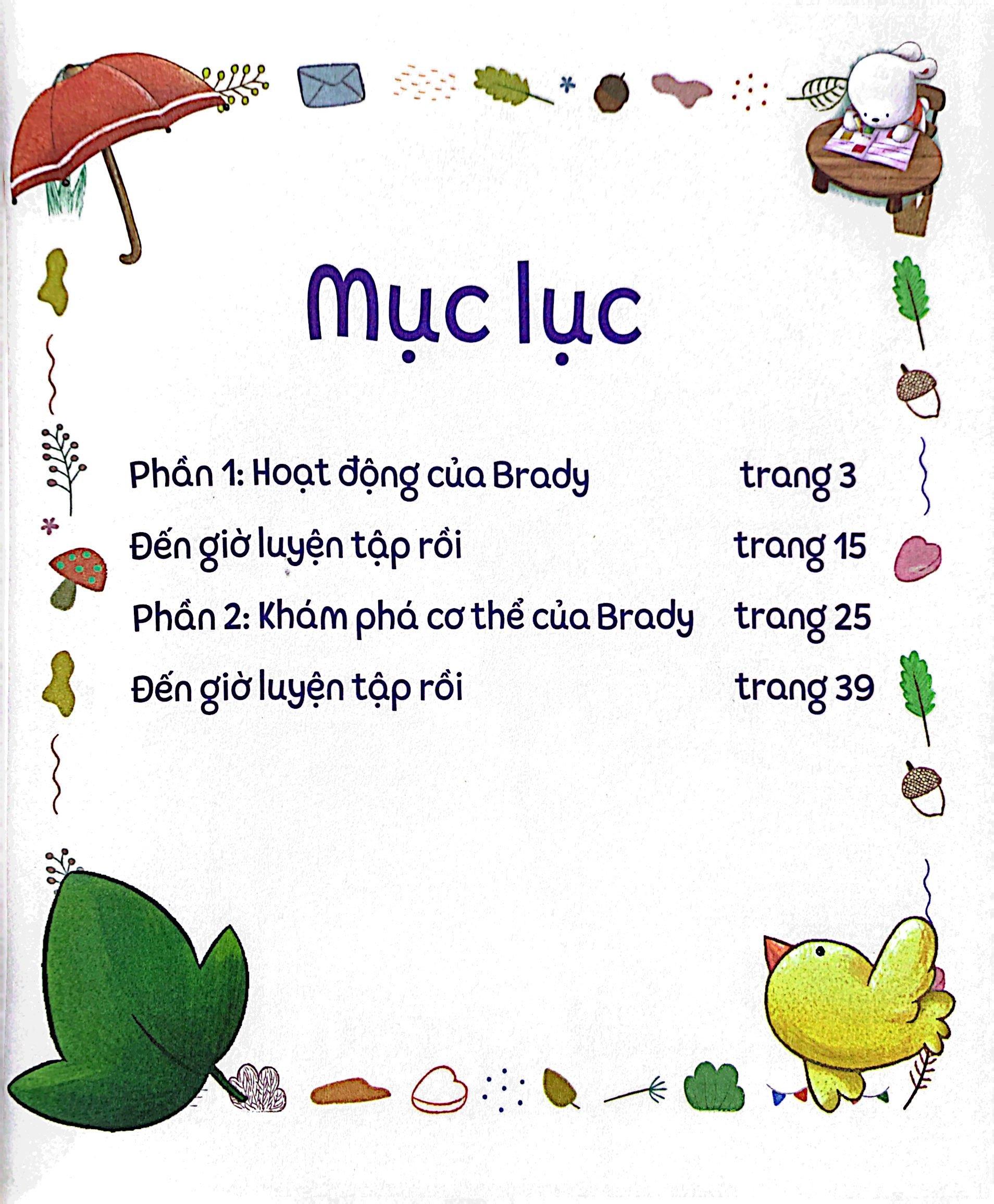 Brady Siêu Đỉnh - 365 Ngày Phát Triển Trí Tuệ - Level 1 - Hoạt Động Và Khám Phá Cơ Thể