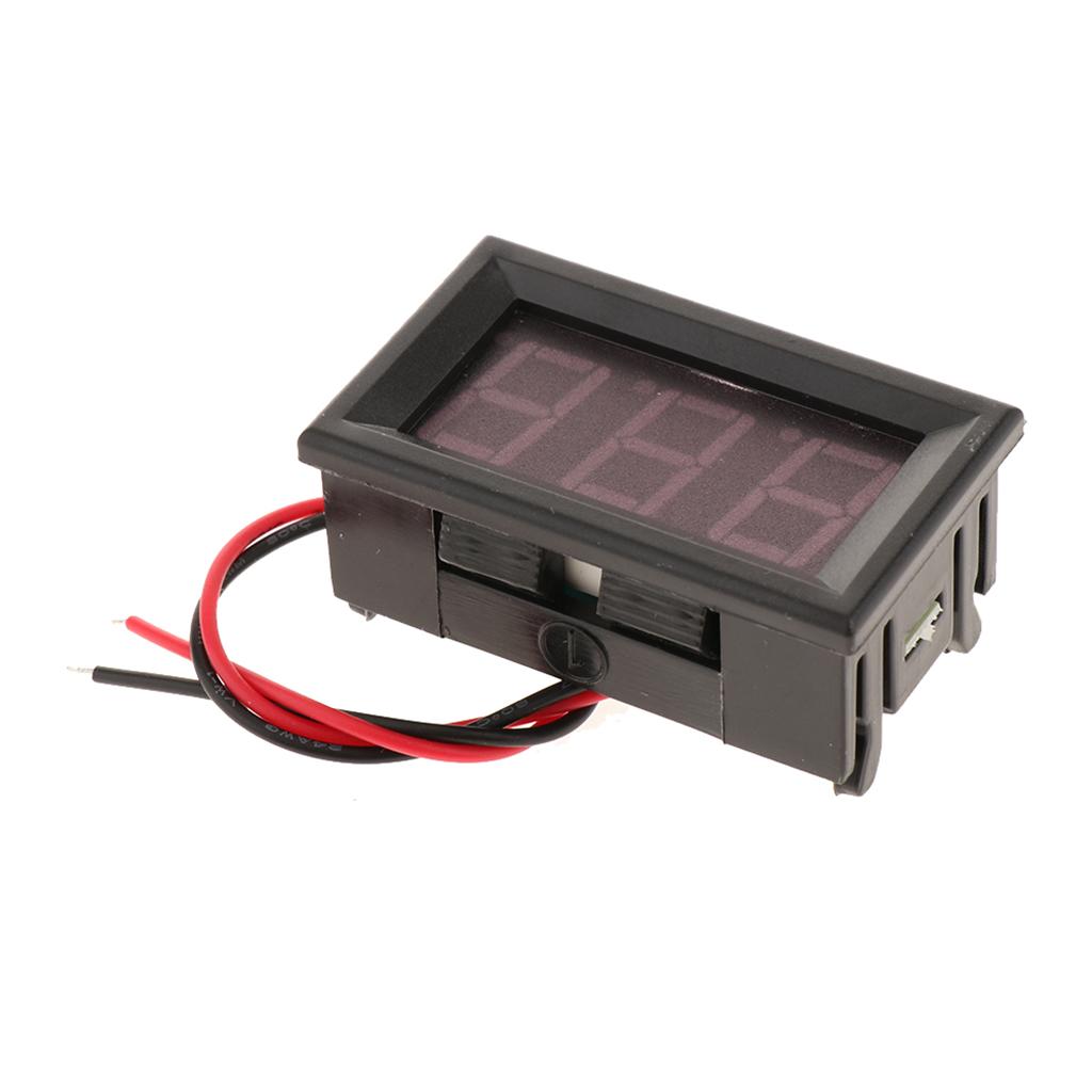 Mini DC 3.5-30V Voltmeter LED Panel 3-Digital Display Voltage Meter 2-wire