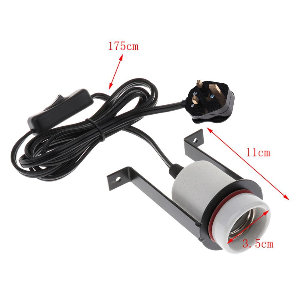 Reptile Tortoise Ceramic Heat Bulb Holder Easy for Pet Habitat Use UK Plug