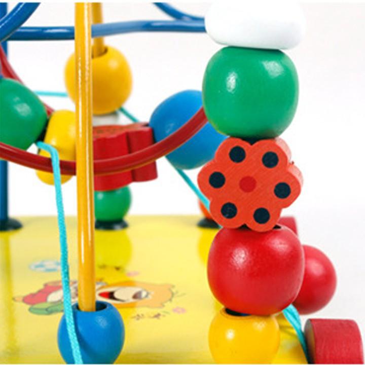 Xe Kéo Luồn Hạt Bằng Gỗ An Toàn Cho Bé - Loại To