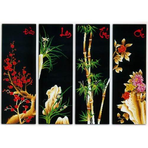 Tranh thêu chữ thập Mai Lan Trúc Cúc DLH-222426