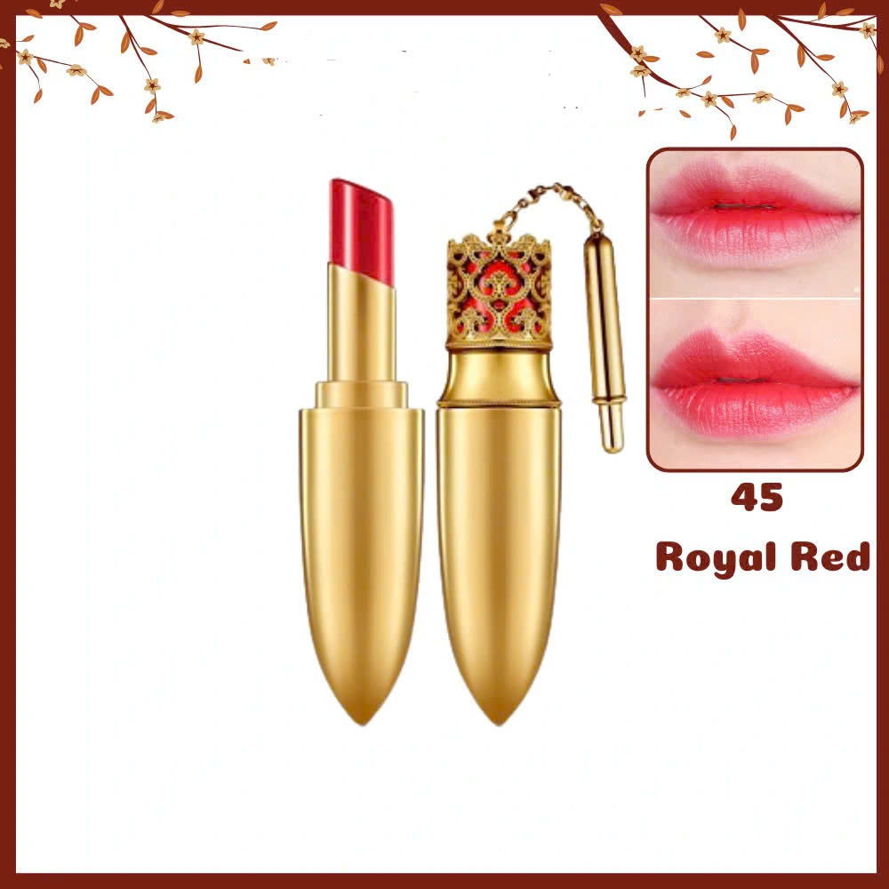Son Lì Cao Cấp Whoo Gongjinhyang Mi Luxury Lip Rouge Màu 45 đỏ thuần