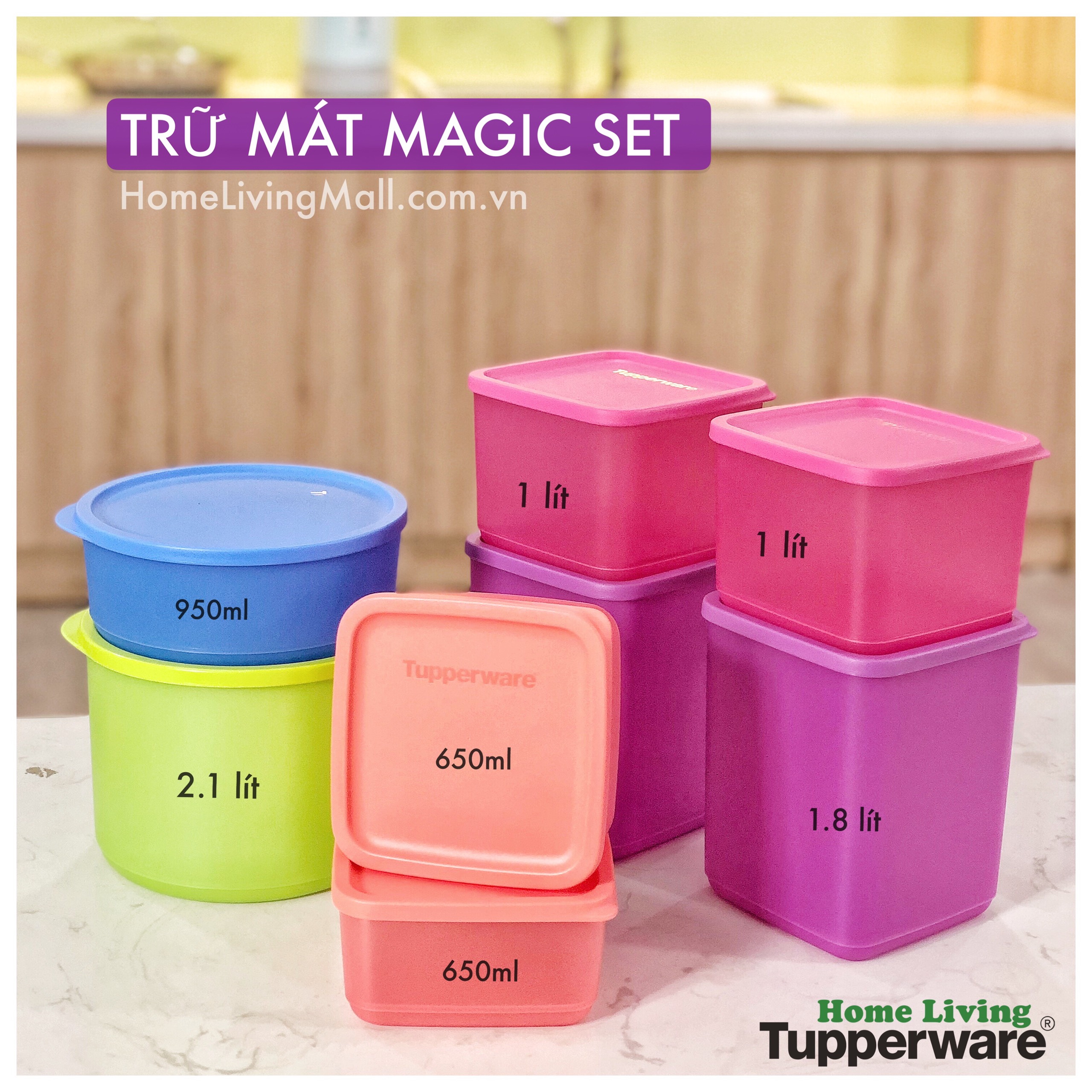 Bộ Trữ Khô &amp; Mát Tupperware Magic Set 8