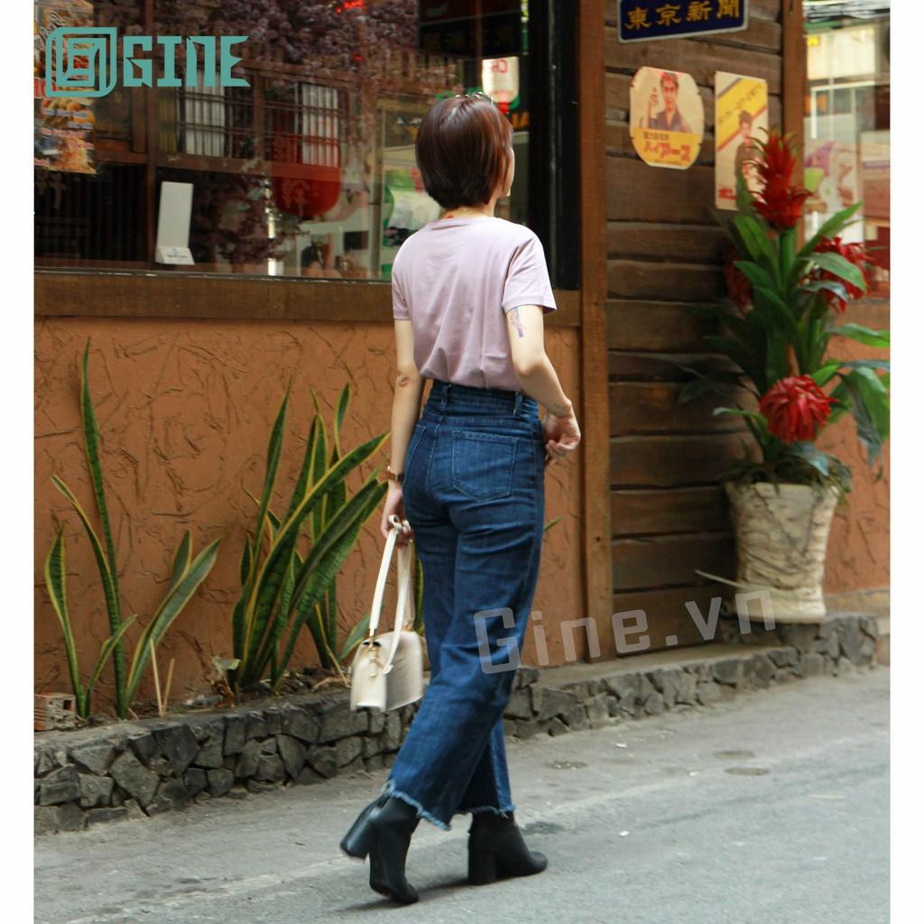 Áo thun nữ GINE STORE 100% cotton ngăn mùi, thoáng mát - Hồng ruốc