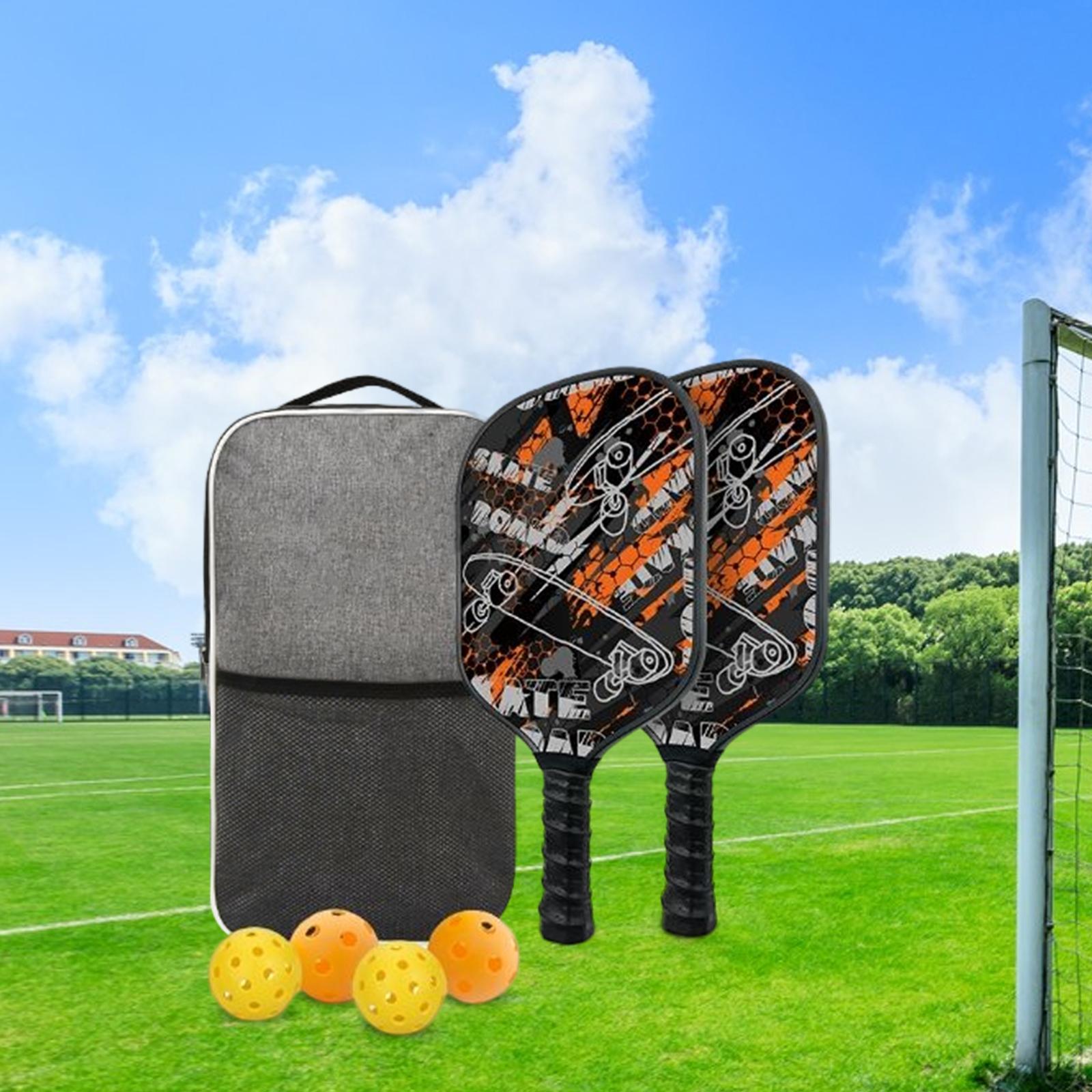 Portable Rackets 4 Pickleballs Includes 2 Rackets Pickleball Paddle Set