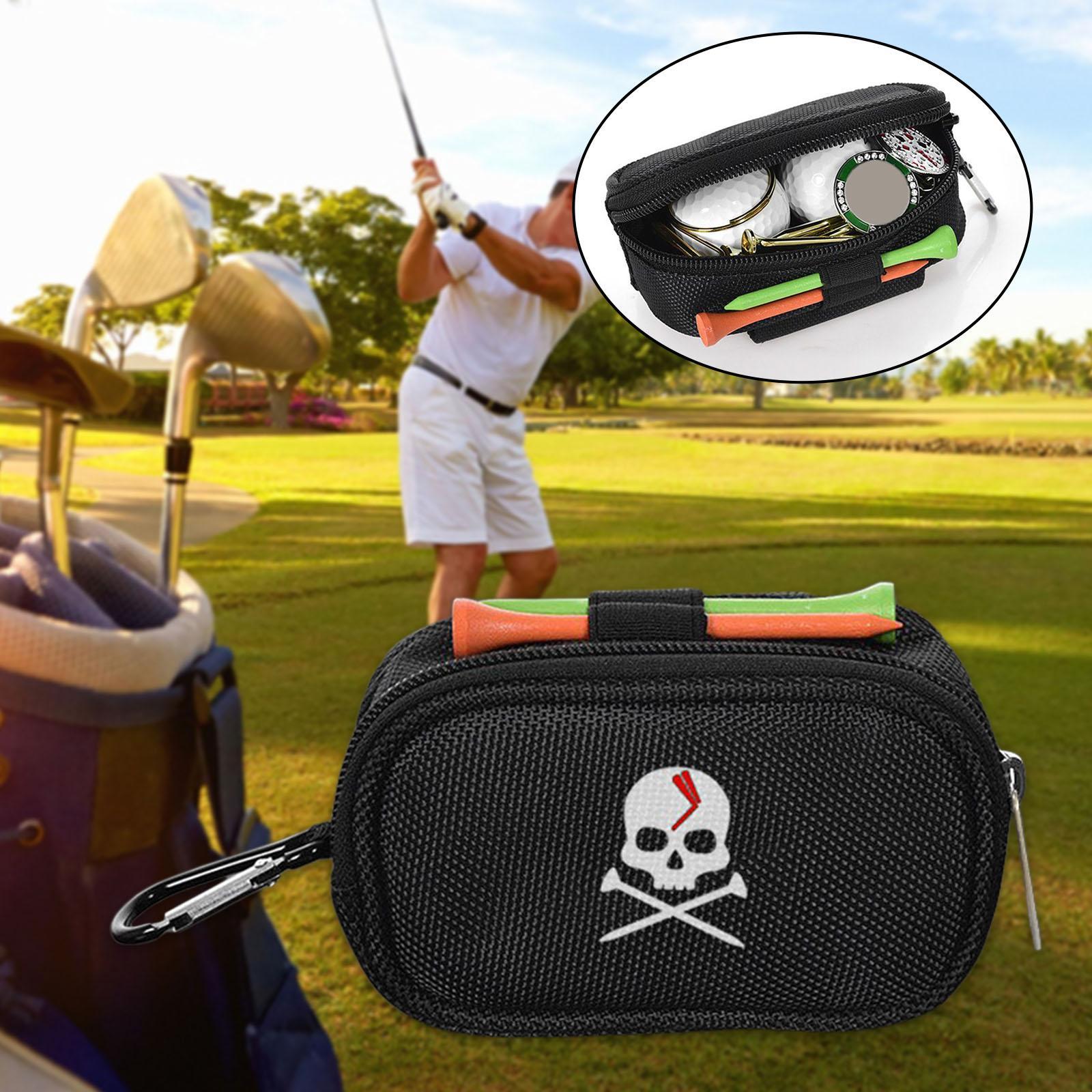 3x Golf Ball Pouch Holder Belt Golf Ball with Zipper And Tees Golf Club