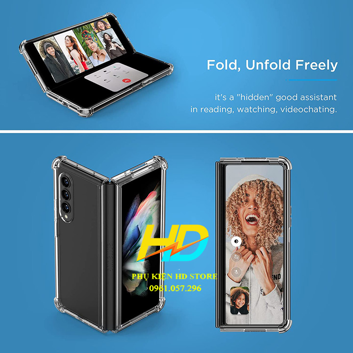 Ốp Lưng Trong Suốt Chống Sốc Cho Samsung Galaxy Z Fold3 5G Cao Cấp Không Ố Màu,Bảo Vệ Camera