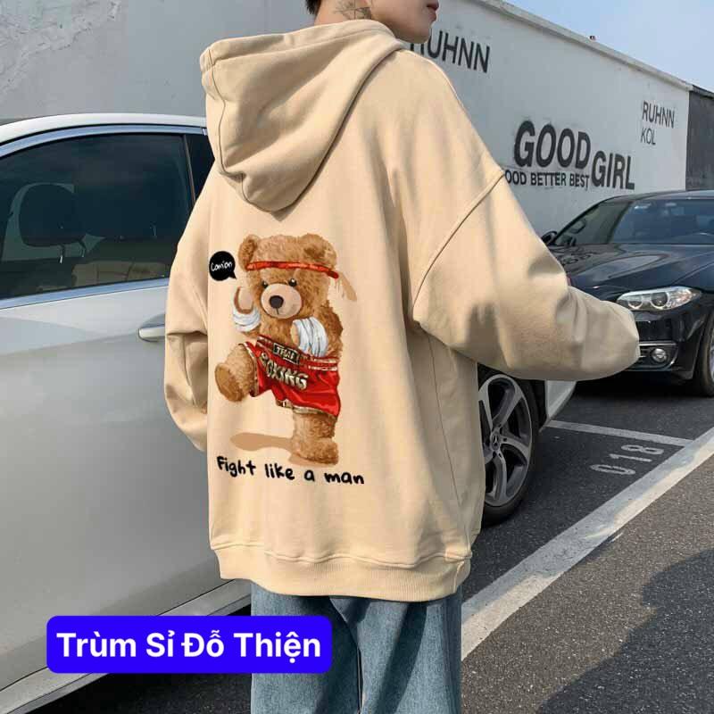 Áo hoodie đôi,áo khoác nỉ,in hình Gấu Com'on siêu đẹp form rộng dành cho nam,nữ mặc mùa thu đông và chống nắng trong Nam