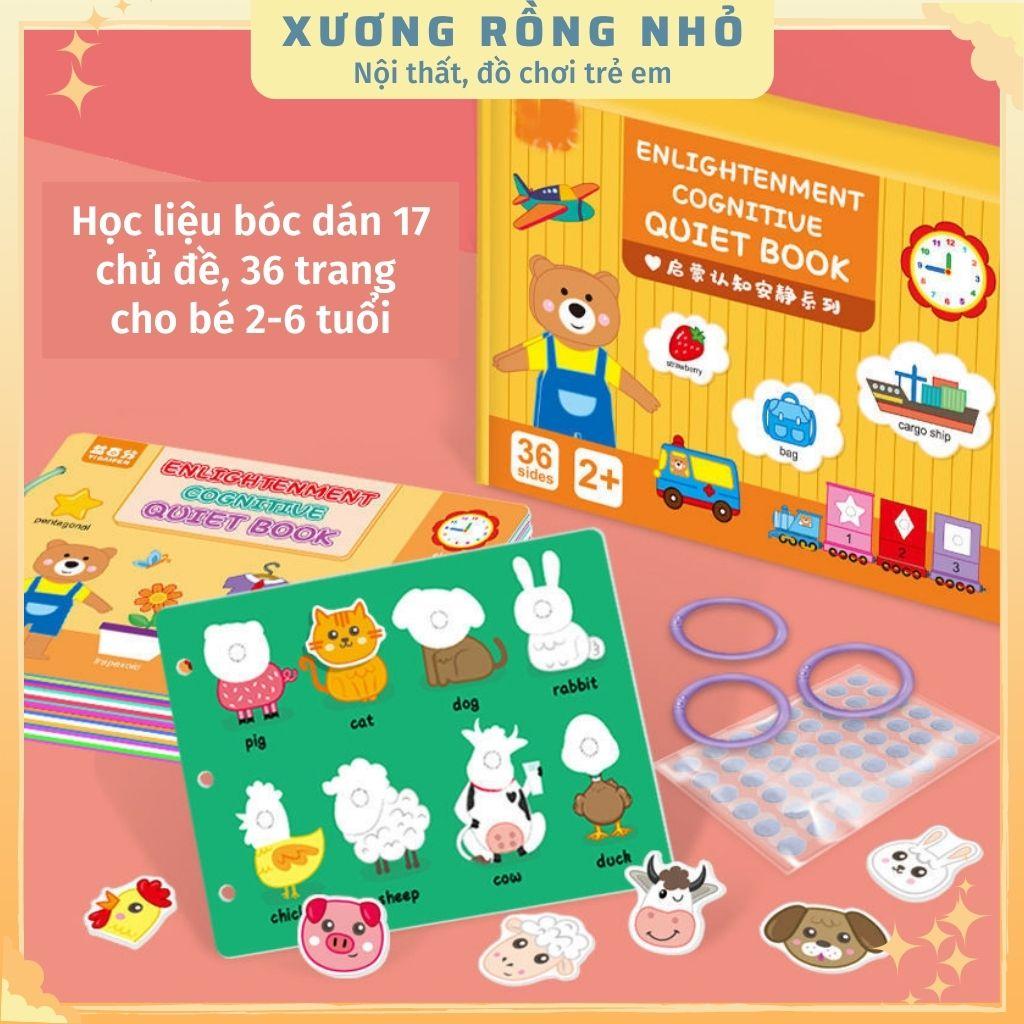 Học liệu bóc dán montessori 17, 31 chủ đề giáo dục sớm thông minh cho bé, bảng bận rộn quiet book, busy board