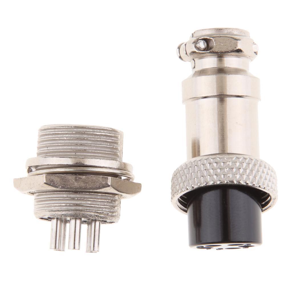 GX16 5Pin Waterproof Male Female Panel Metal Aviation Wire Connector