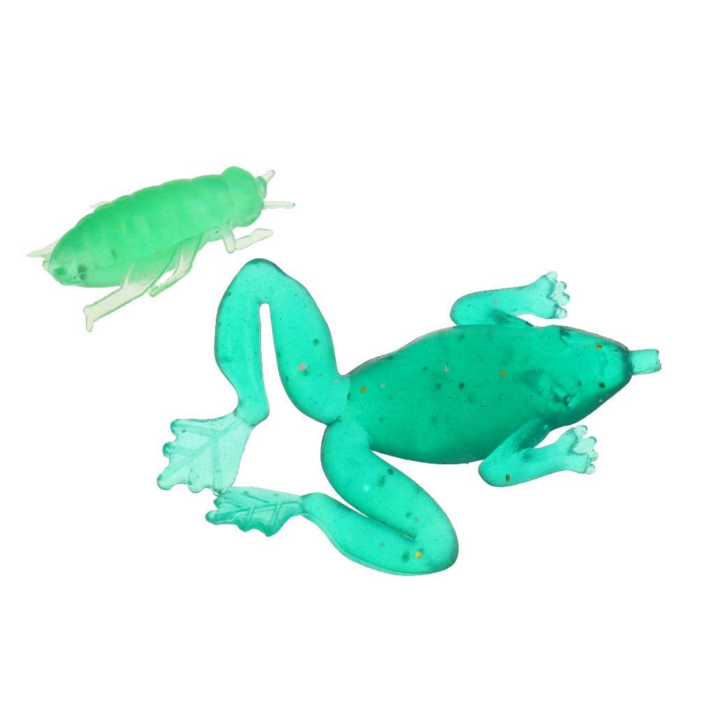 Fishing Lures Set Jig Head Hooks Frog Shrimp Leader Maggot Soft Hard Baits