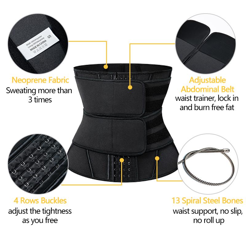 13 Thép Boned Eo Huấn Luyện Áo Cincher Xông Hơi Mồ Hôi Faja Thể Thao Gen Nịt Bụng Giảm Béo Shaper Bụng Tông Đơ Cắt Dây Đai Mô Hình
