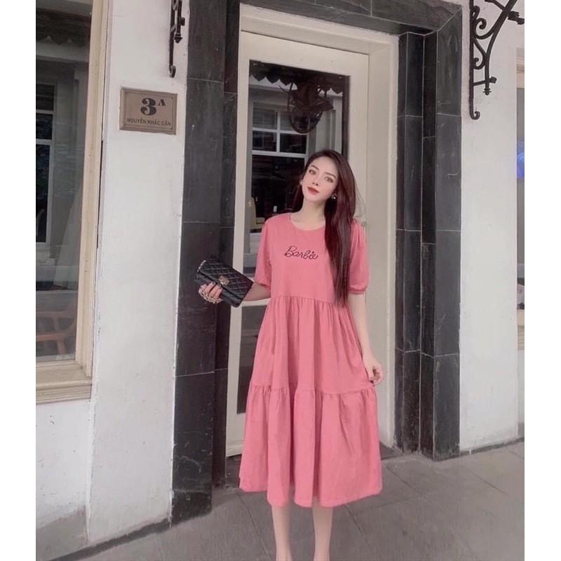 Đầm bầu xuông thun mát mềm mịn trẻ trung phù hợp cho bầu từ 50kg đến 75kg