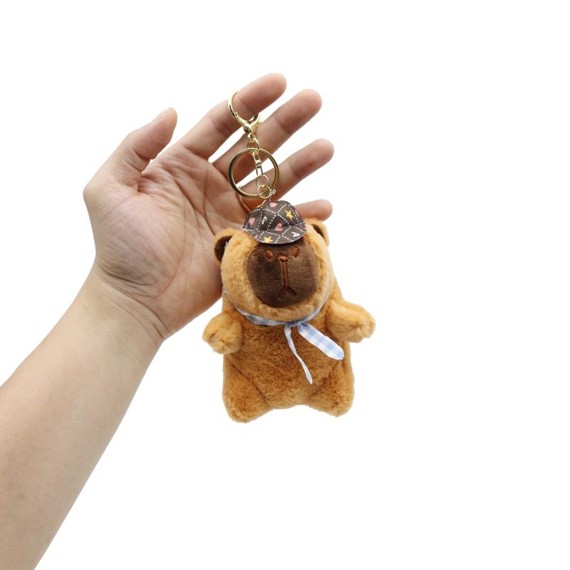 Móc Khóa Thú Bông Capybara Đội Nón 10 cm - ZooZoo 1085 (Màu Khăn Choàng Giao Ngẫu Nhiên)