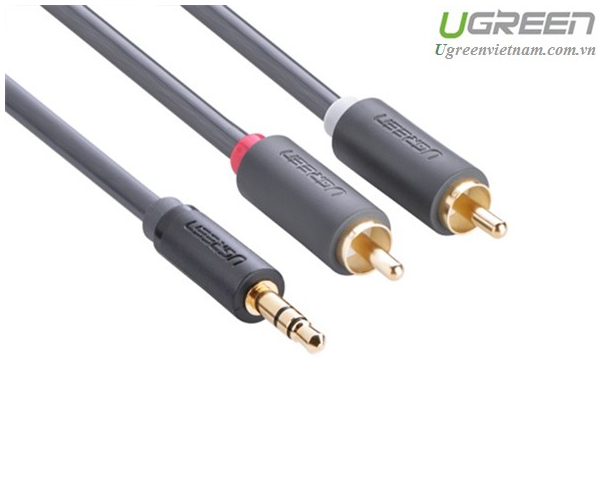 Cáp chuyển Audio 3.5mm ra RCA (hoa sen) dài 10m Ugreen 10514 - Hàng chính hãng