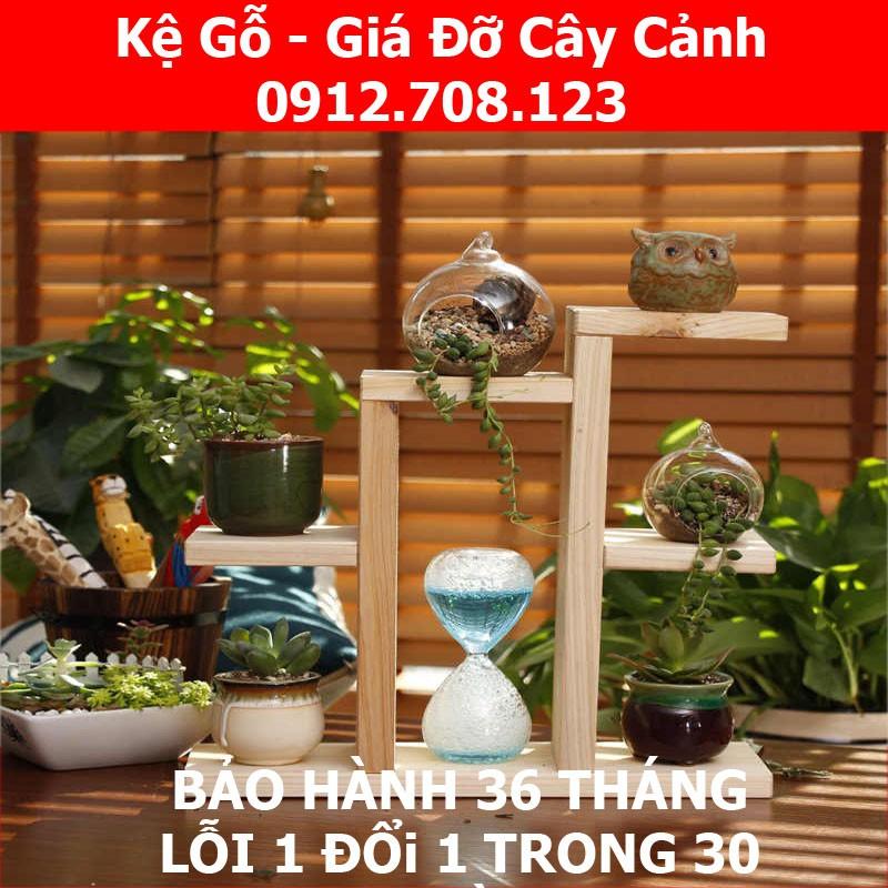 Kệ gỗ, giá đỡ cây cảnh trang trí phòng bàn làm việc lắp ghép tiện lợi 40x40x12cm
