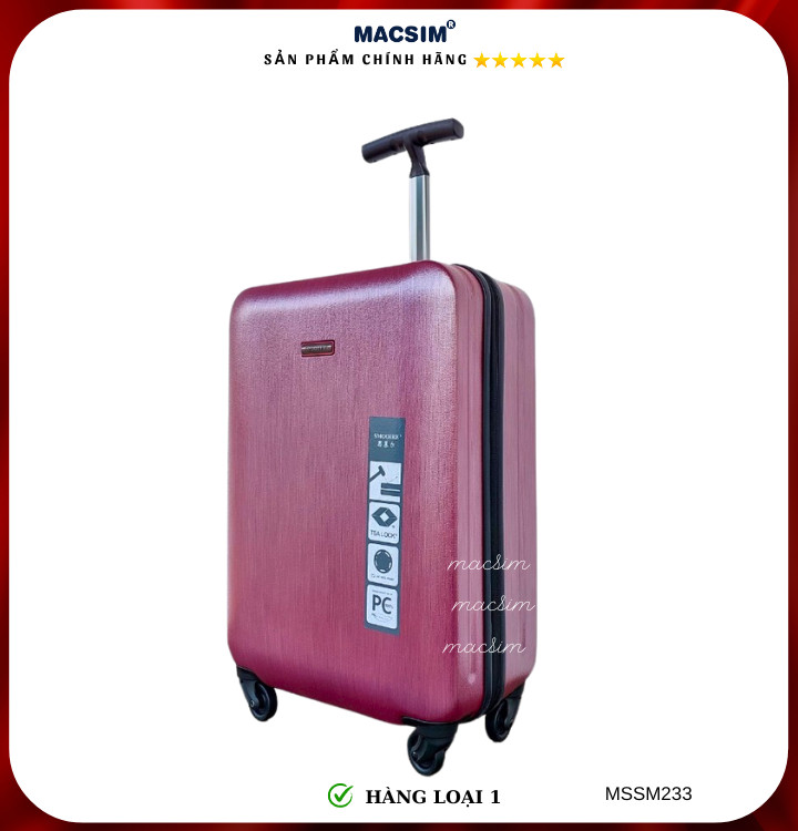 Vali cao cấp Macsim Smooire MSSM233 cỡ 21 inch màu tím hồng - Hàng loại 1