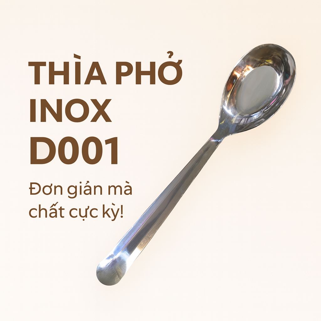 Set 5 thìa phở inox cao cấp Stainless Steel hàng xuất khẩu dài 18cm - Dùng ăn cơm ăn phở