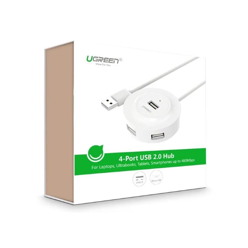 Ugreen UG40961CR106TK 0.5M Màu Trắng Bộ chuyển đổi TYPE C sang 4 USB 2.0 + nguồn MICRO USB hỗ trợ OTG TYPE C - HÀNG CHÍNH HÃNG