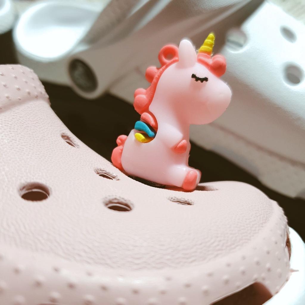 Sticker dán dép cross / nút gắn hkdesign mẫu Unicorn 4D TO / BIG / LỚN nhựa