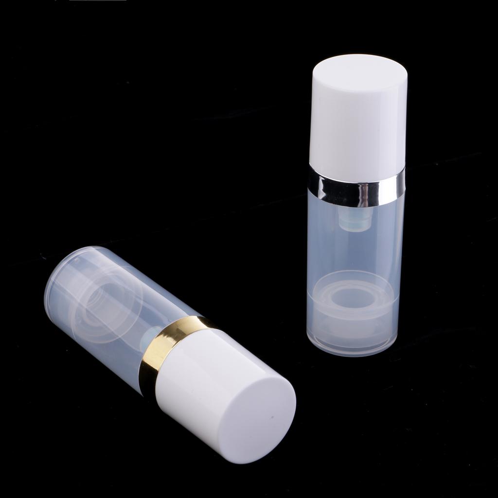 2X10 Ml Rõ Ràng Ép Chân Không Bơm Chai Đựng Mỹ Phẩm Loại Kem Dưỡng Hộp Đựng Lọ