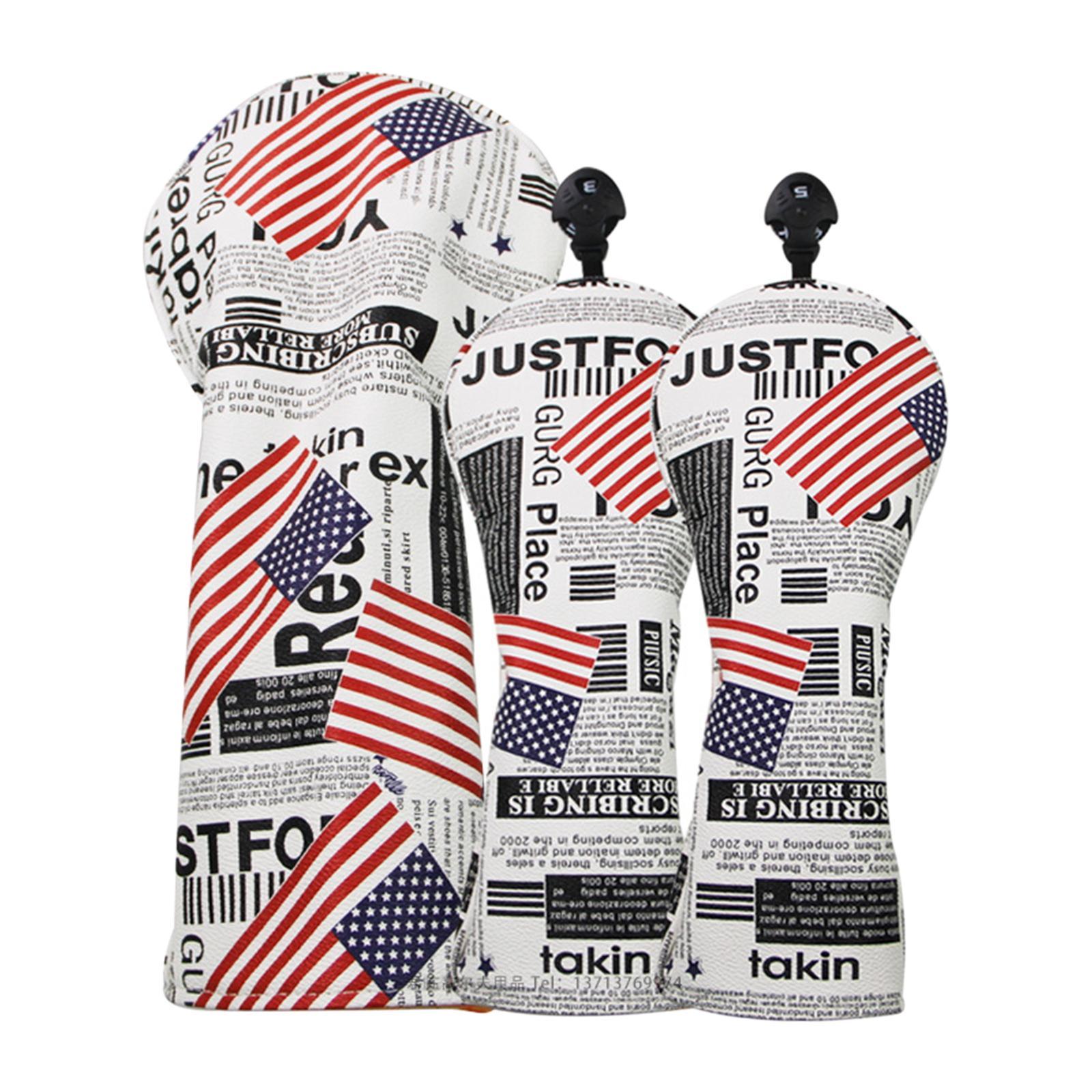 Golf Club Head Cover Driver Fairway Wood Hybrid Headcovers Protector Guard Stars