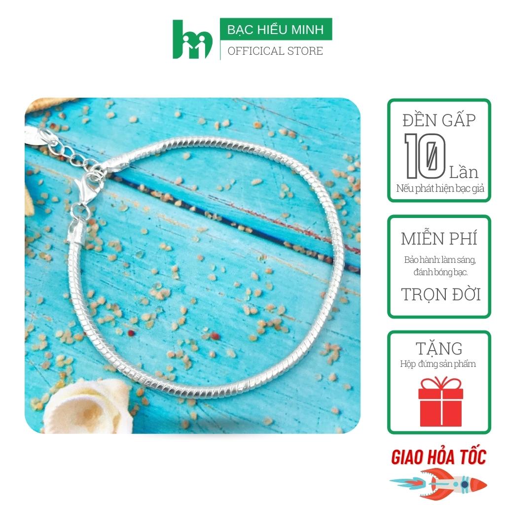 Vòng Tay Nữ Bạc S99 Dây Mì Trơn BẠC HIỂU MINH LTU549