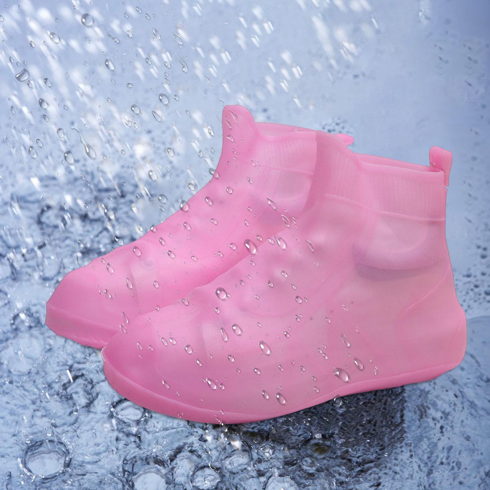 Rain Boot Waterproof Shoes Covers, Nonslip Shoe Cover Galoshes, Reusable Rain Snow Boots Overshoes for Cycling Outdoor Camping Fishing Garden Travel