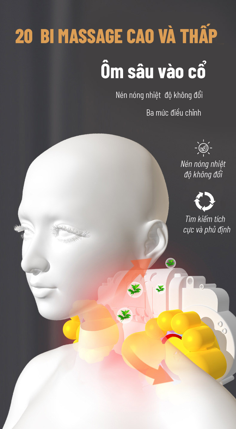 Đệm Massage Cao Cấp - Chất Liệu Da Pu - Massage Cổ, Vai, Gáy - Massage Toàn Thân - Phiên Bản 2021 - Đệm Mát Xa Toàn Thân Hồng Ngoại - Màu Xám