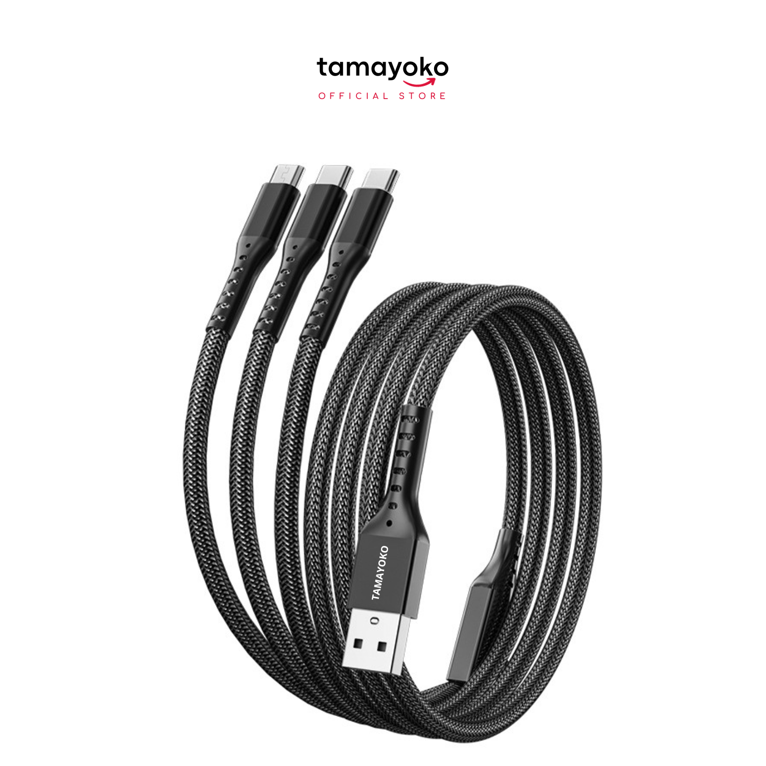Cáp Sạc Nhanh 5A 66W 3 Trong 1 Chiều Dài 1,2m Dây Bọc Dù Siêu Bền Chống Đứt Gãy - Hàng Chính Hãng Tamayoko