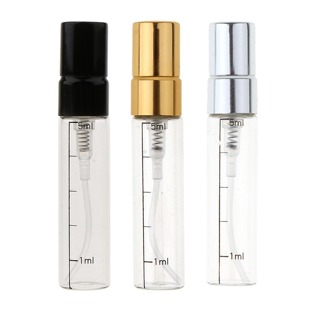 5Pcs Empty 5ml Refillable Perfume Bottles Tube Glass Vials
