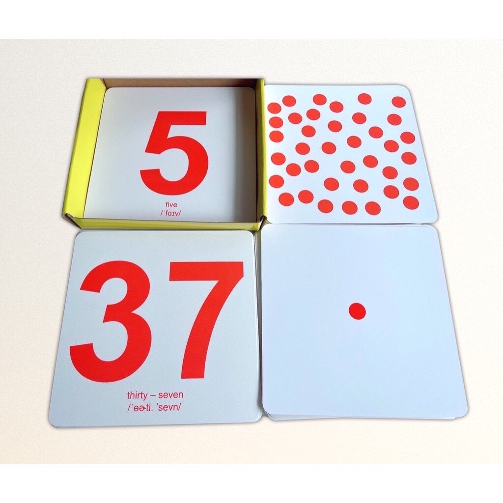 Bộ 56 Thẻ Dạy Trẻ Học Toán - 20X20 cm- Flashcard Song Ngữ Cho Trẻ