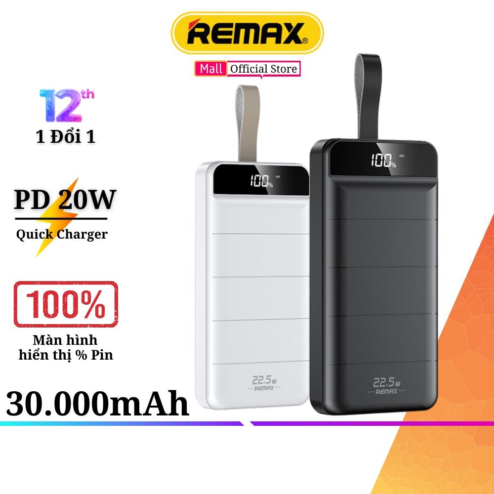 Sạc dự phòng 30000mAh chính hãng Remax RPP-183 sạc nhanh PD 22.5W Bảo Hành Chính Hãng 1 Đổi 1 Trong 12 Tháng - Hàng Chính Hãng