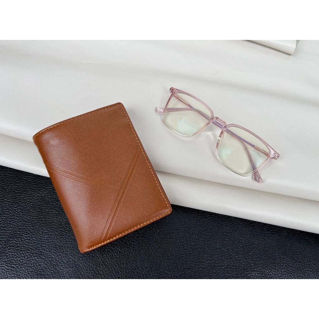 Ví Nam Da Bò Nappa Sọc L Tc - Ví Nam Da Hàng Cao Cấp Chất Da Bò Thật 12x 9.x 2.5 cm - GENNIN STORE