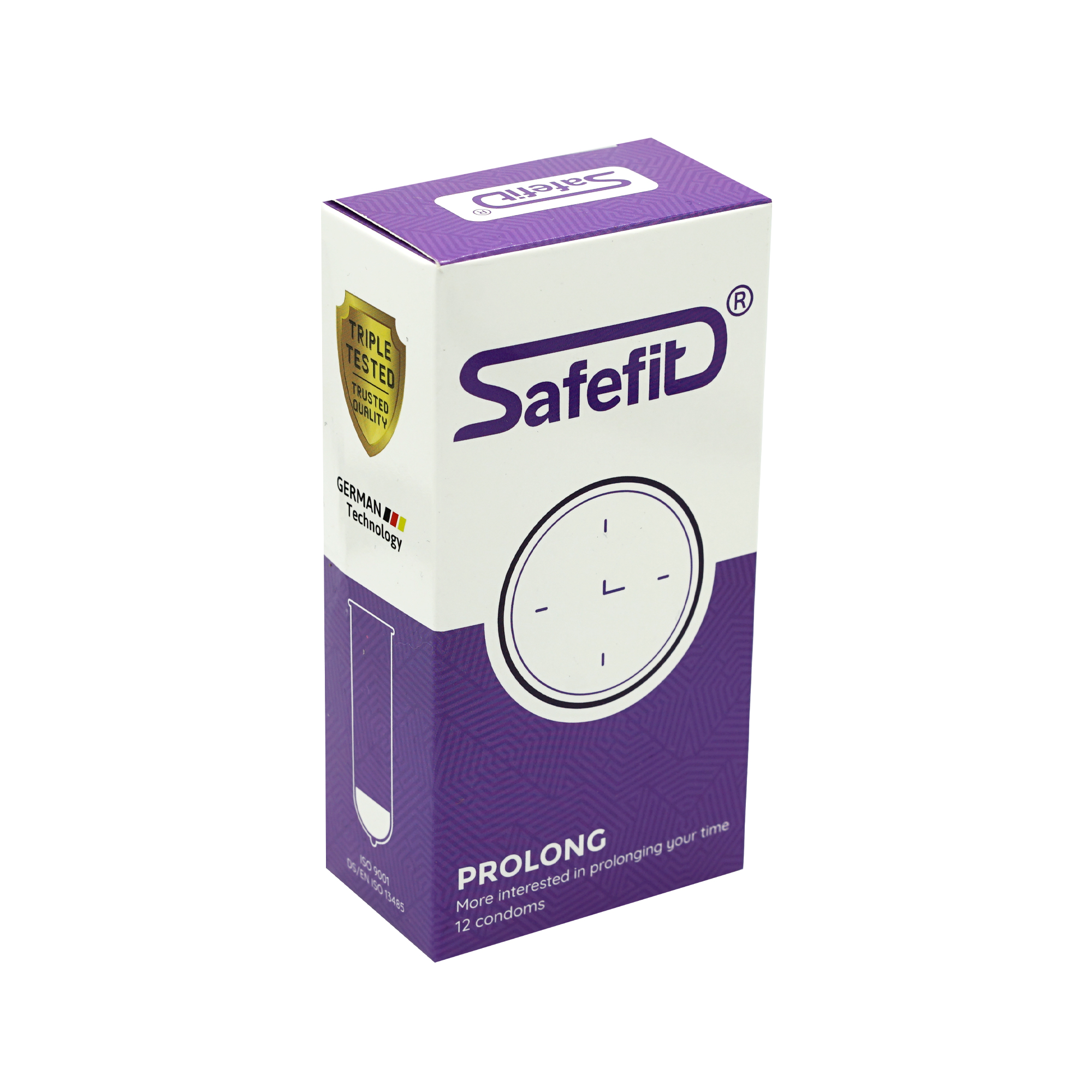 Hộp 12 cái Bao cao su Safefit Prolong Size nhỏ ôm sát - kéo dài thời gian
