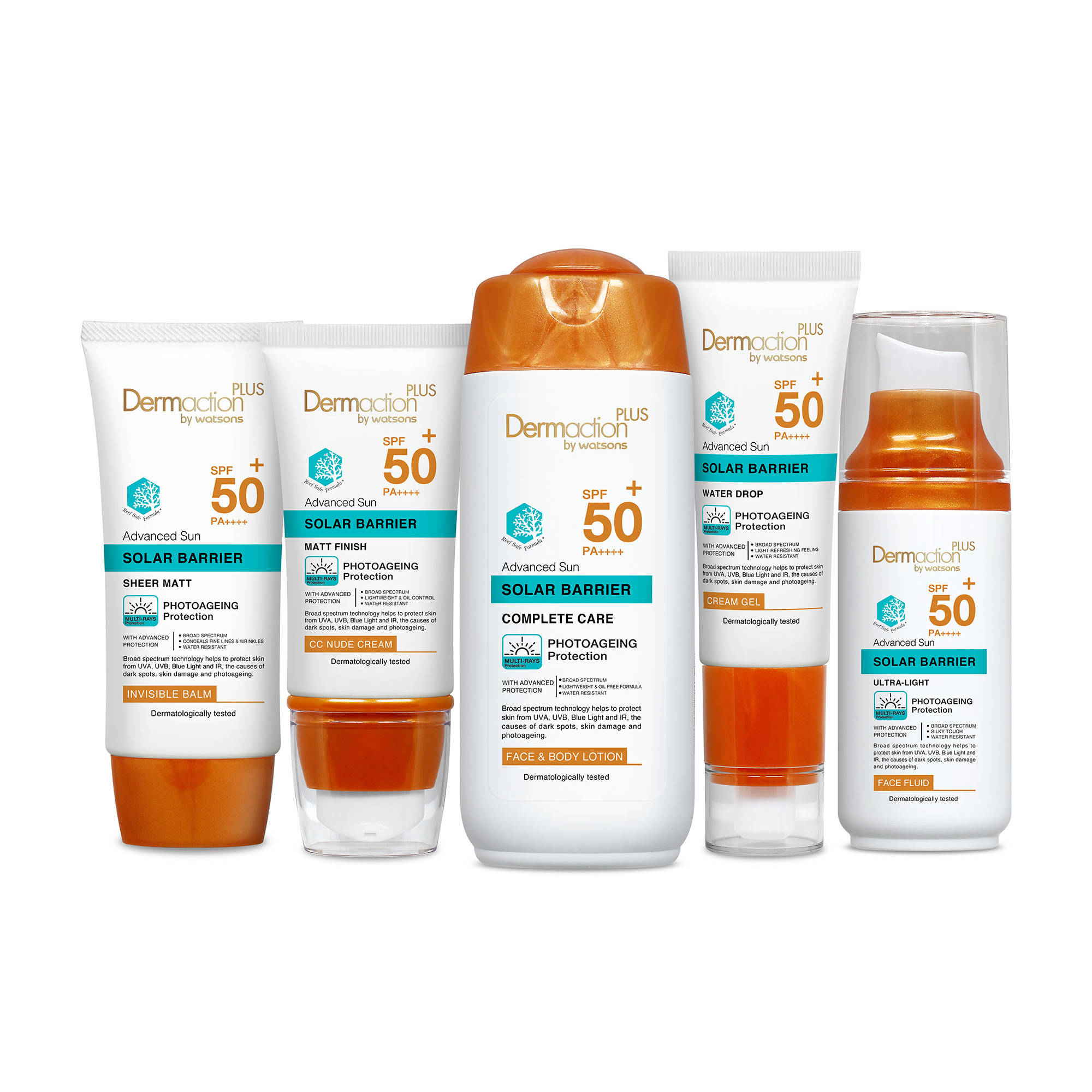 Kem Nền Chống Nắng Dermaction Plus By Watsons Solar Barrier CC Nude Cream SPF50+ PA++++ 40ml