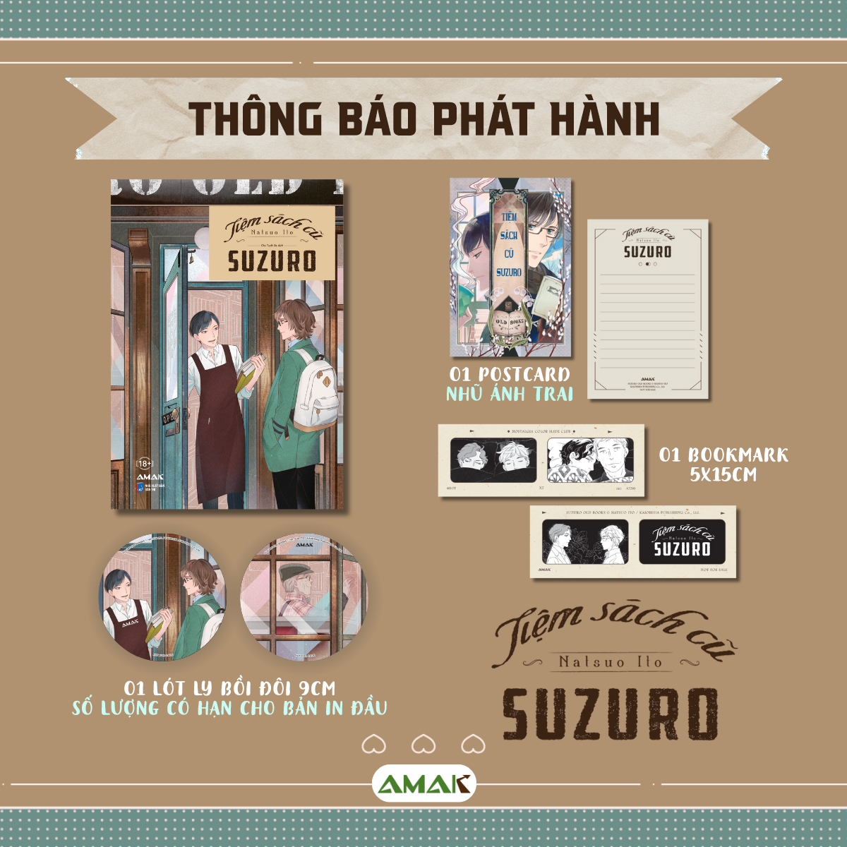 [Manga] [BL] Tiệm Sách Cũ Suzuro (Suzuro Old Books) - Amakbooks