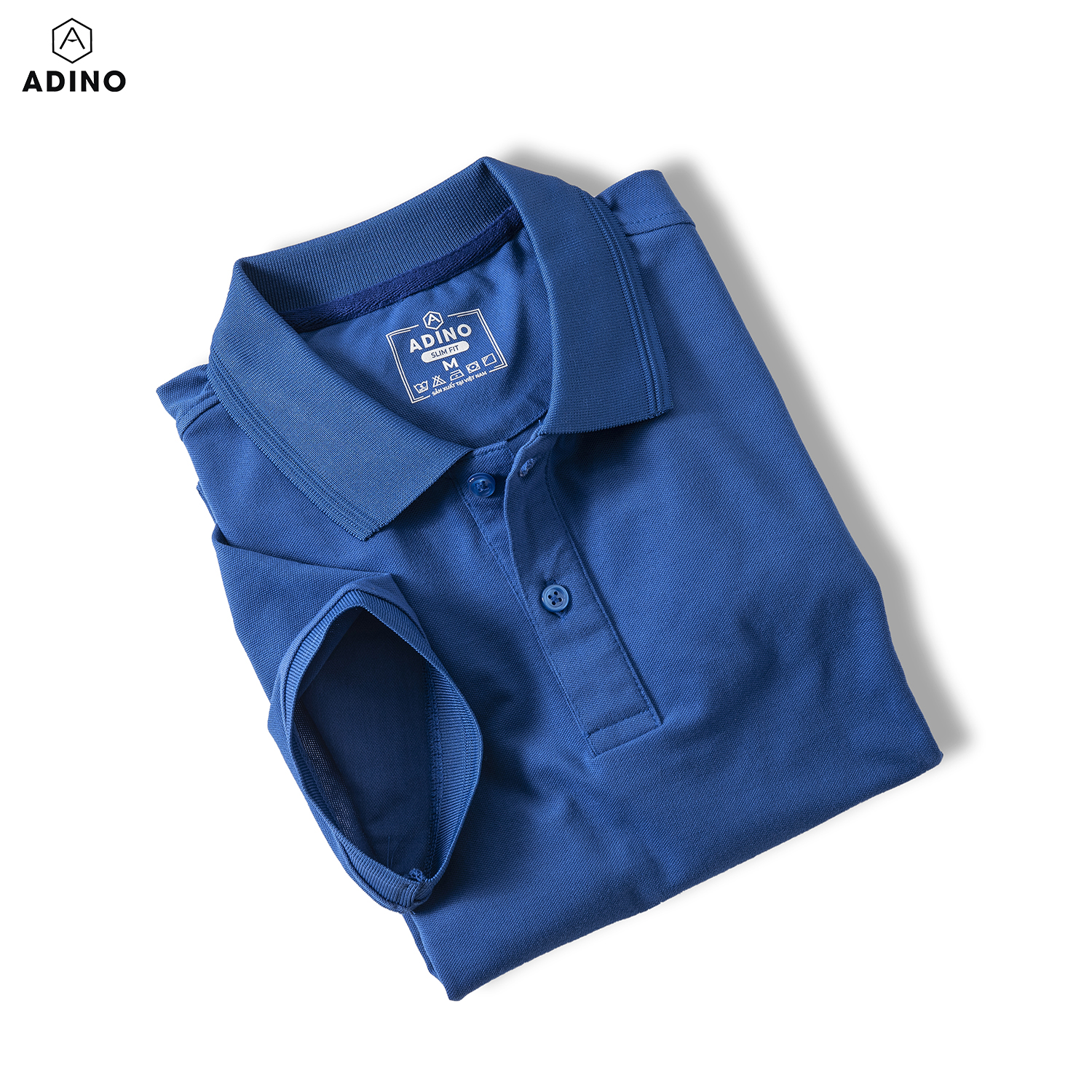 Áo polo nam màu xanh bích đậm phối viền chìm ADINO vải cotton polyester mềm dáng slimfit công sở trẻ trung năng động AP83