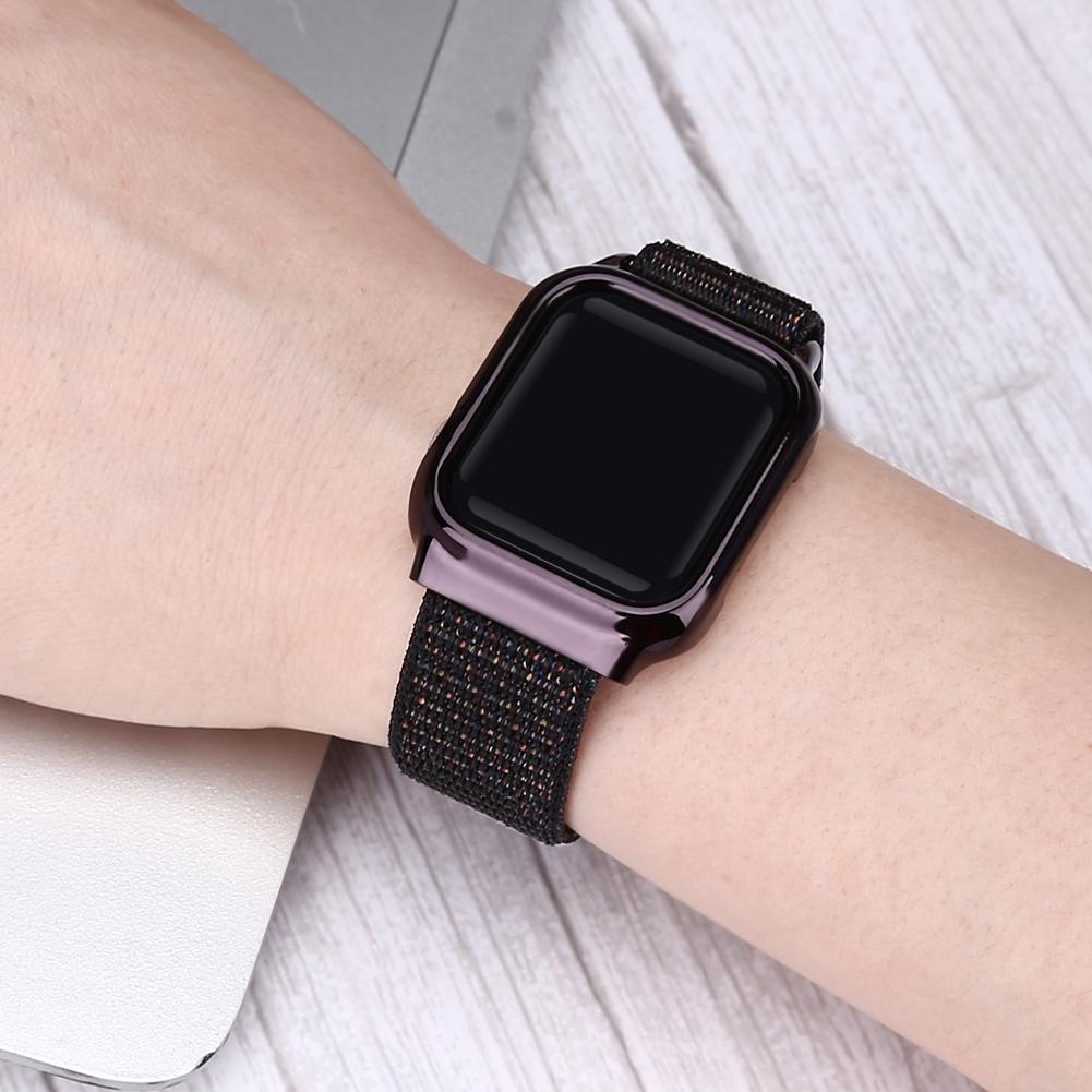 Vỏ bảo vệ kèm dây đeo nylon cho đồng hồ thông minh Apple Watch dòng thế hệ 4 5 40mm 44mm