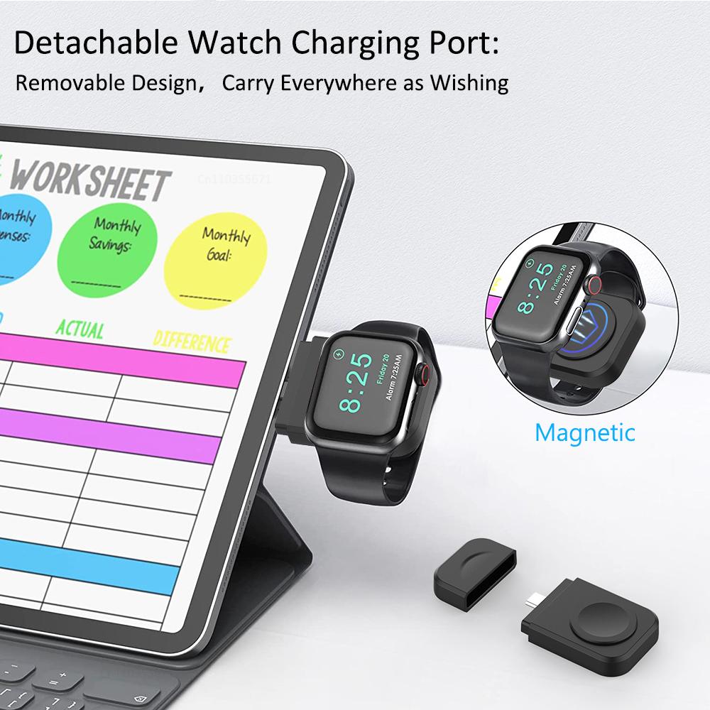 Bộ sạc không dây 3 trong 1 cho iPhone 14 13 12 Pro Max 15W Trạm sạc nhanh cho Apple Watch Series 8 7 Bộ sạc có thể gập lại