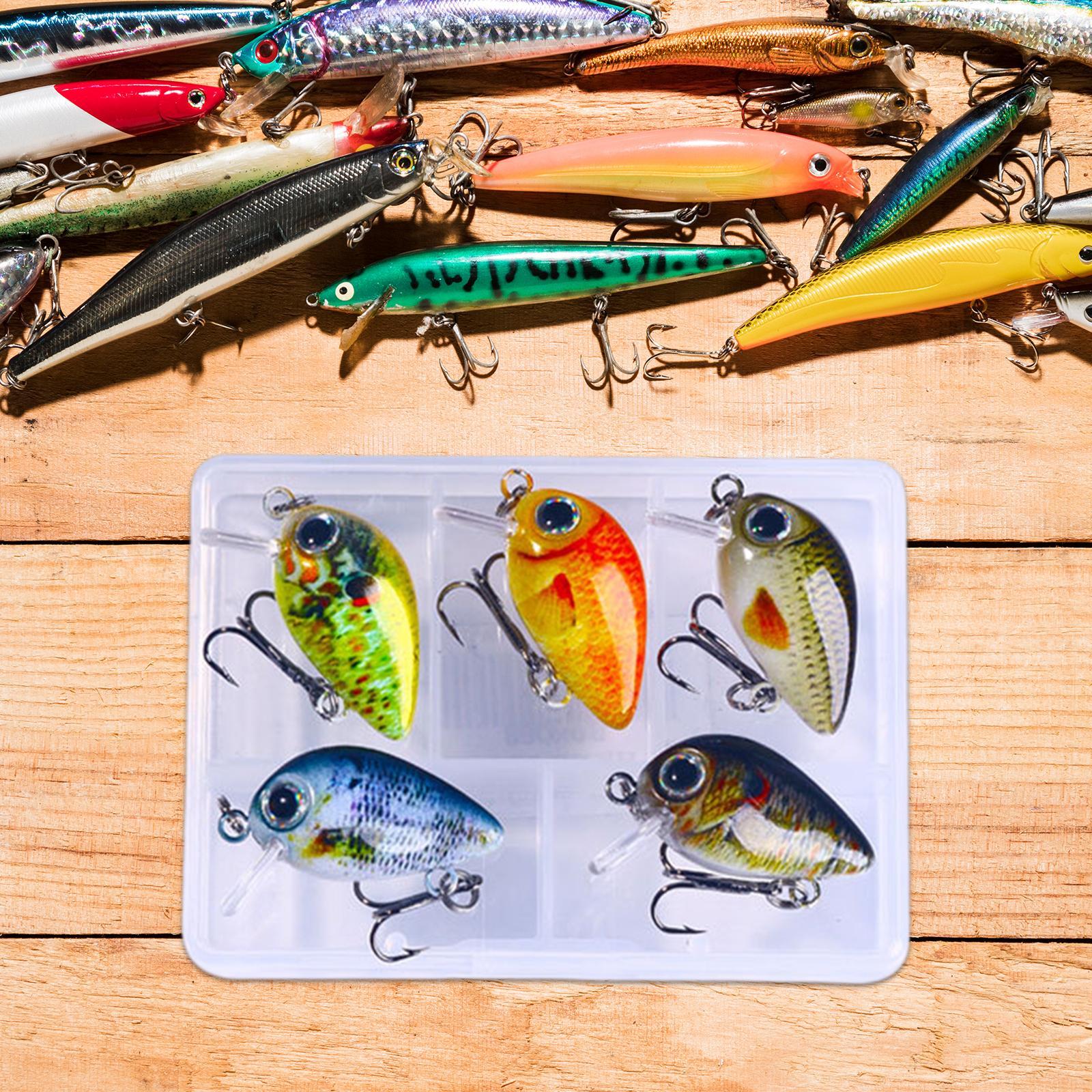 5Pcs Mini Crankbait Fishing Lures  Lures 1.5G with Box Lifelike Artificial Fishing  Swimbait for Walleye Perch Redfish Bass Boat