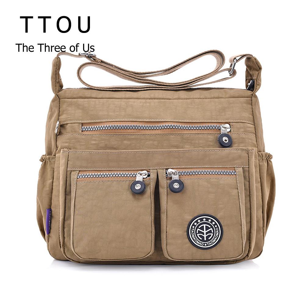 TTOU Nữ Sứ Giả Túi Nylon Chống Thấm Nước Túi Xách Nữ Hàng Ngày Vai Nữ Đeo Chéo Túi Bolsa Sắc MỘT Chính